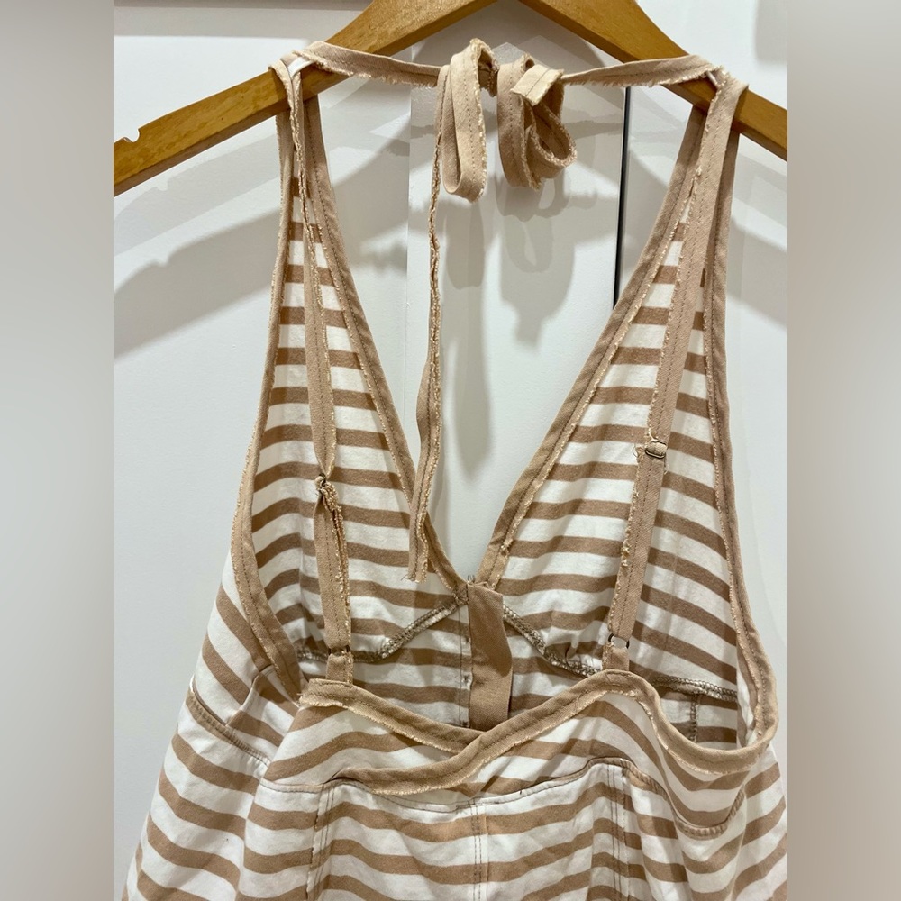 Free People Neutral White and Beige Striped Tank Top. SIZE M.